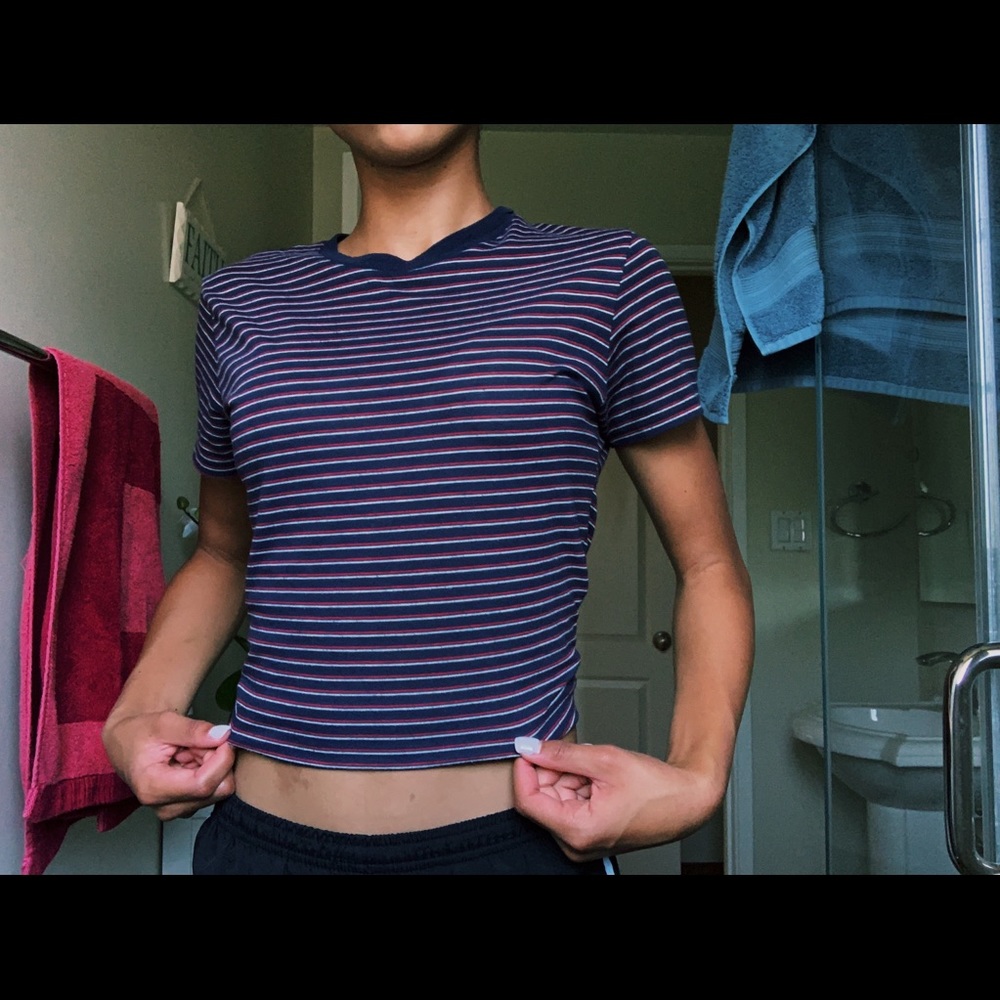 Brandy Melville striped crop top